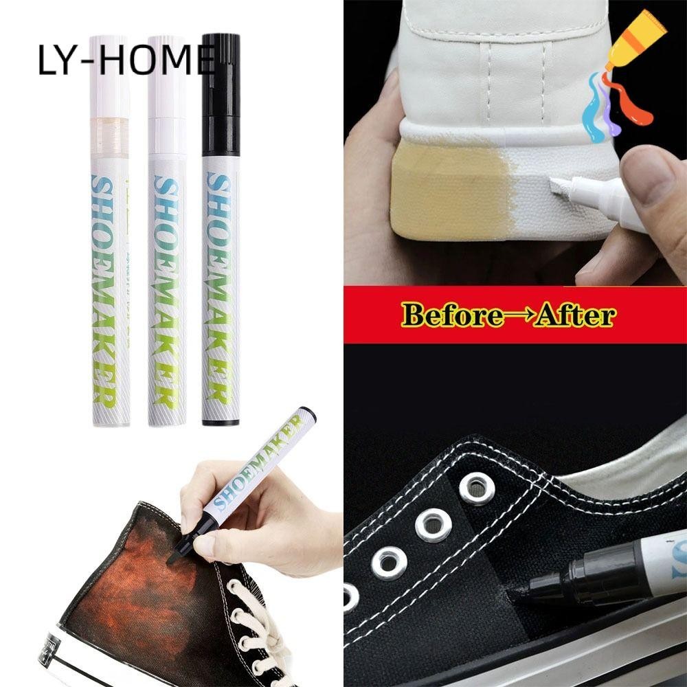 Ly ปากกาลบคราบรองเท้าผ้าใบ ป้องกันออกซิเดชั่น กันน้ํา สีขาว สีดํา สําหรับซ่อมแซมรองเท้า DIY