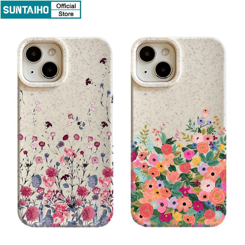Suntaiho เคสไอโฟน ตลกน ่ ารักปลอกทาสีดอกไม ้ รูปแบบโทรศัพท ์ สําหรับIphone 15 14 12 13 11 Pro Max IP 7 8 Plus Iphon X XS XR Xs Maxซิลิโคนนุ ่ มพรีเมี ่ ยมกันกระแทกปกหลัง