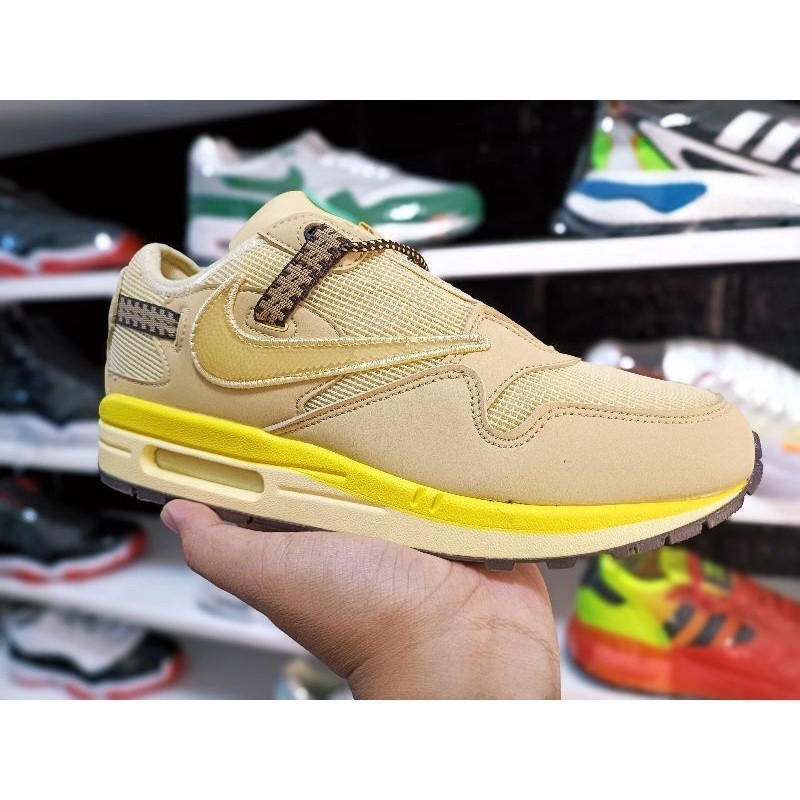Airmax 1 man " travis scot รองเท ้ าผ ้ าใบ naina/Color What is home