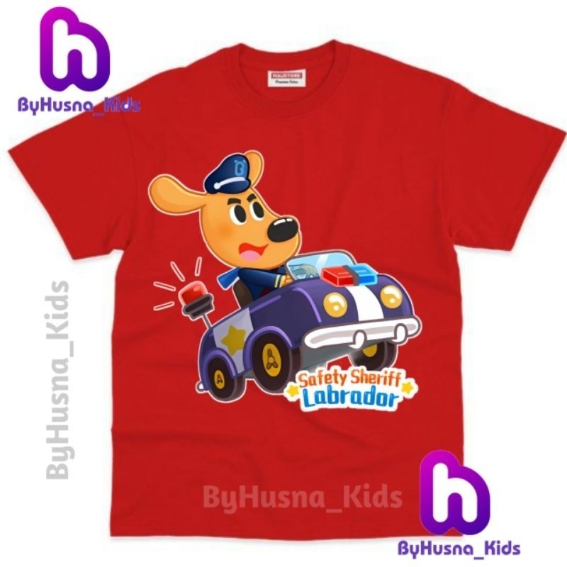 children clothes เสื้อยืด พิมพ์ลายตัวอักษร SHERIFF LABRADOR UNISEX สําหรับเด็กวัยหัดเดิน เด็กผู้ชาย และเด็กผู้หญิง
