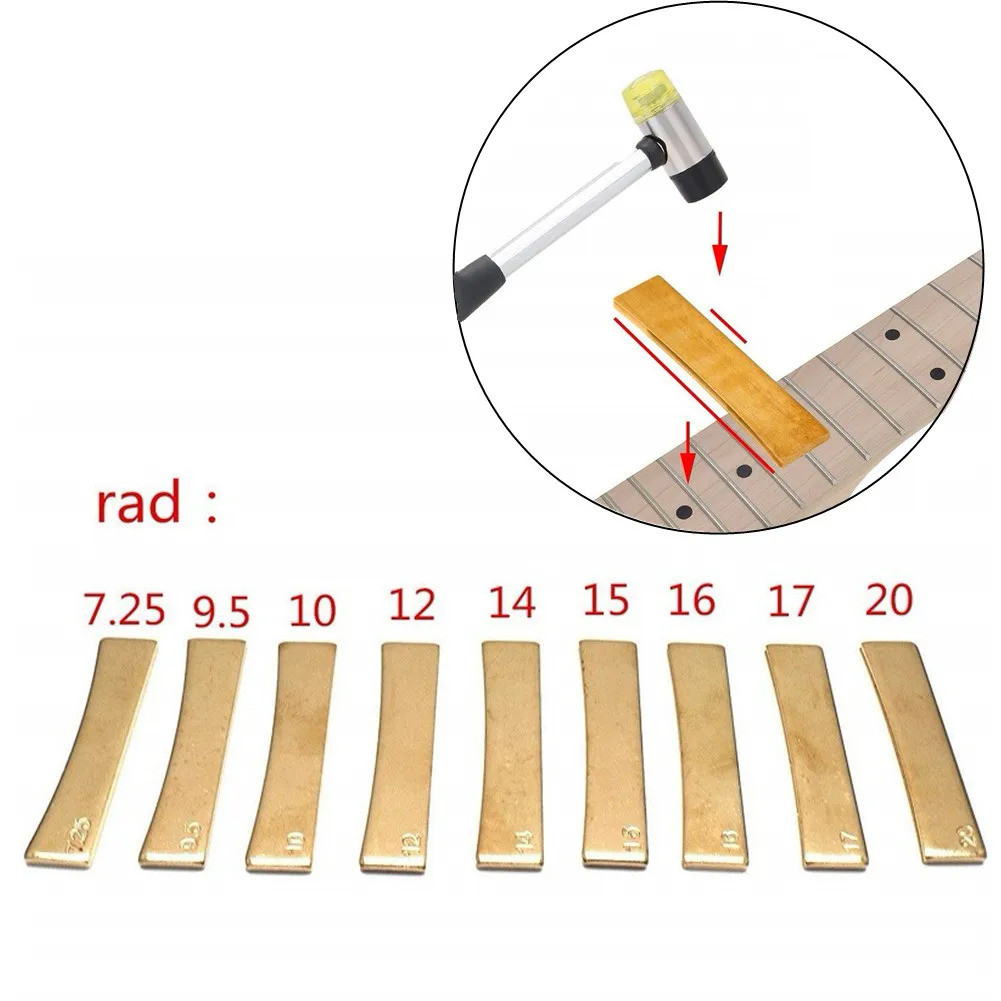 9 Size Guitar Radius Brass Fingerboard Fret Press Caul Insert Guitar DIY Brass Guitar Radius Fret Pr