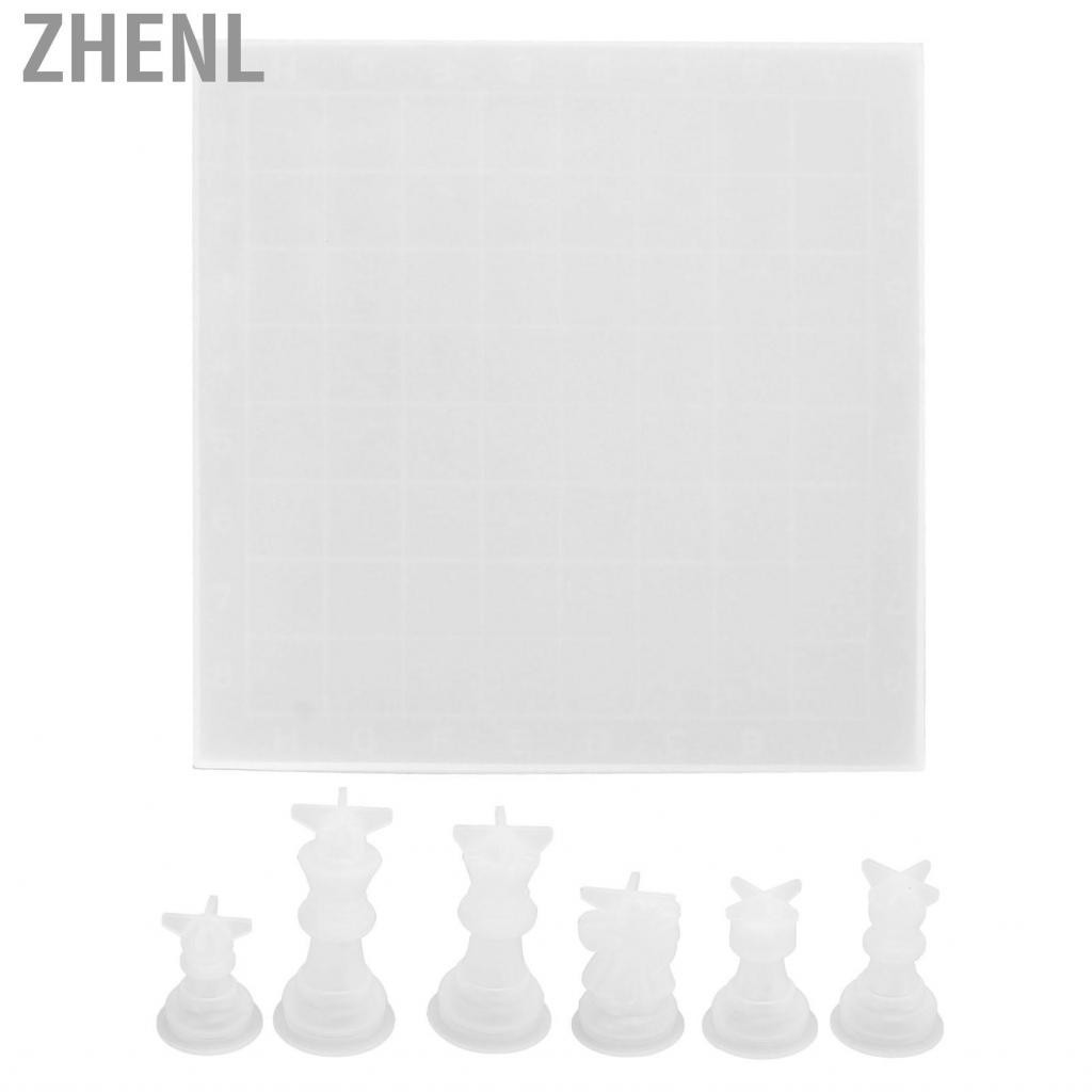 Zhenl 7 Pcs Chess Molds Set DIY Epoxy Resin Silicone Mold For Making