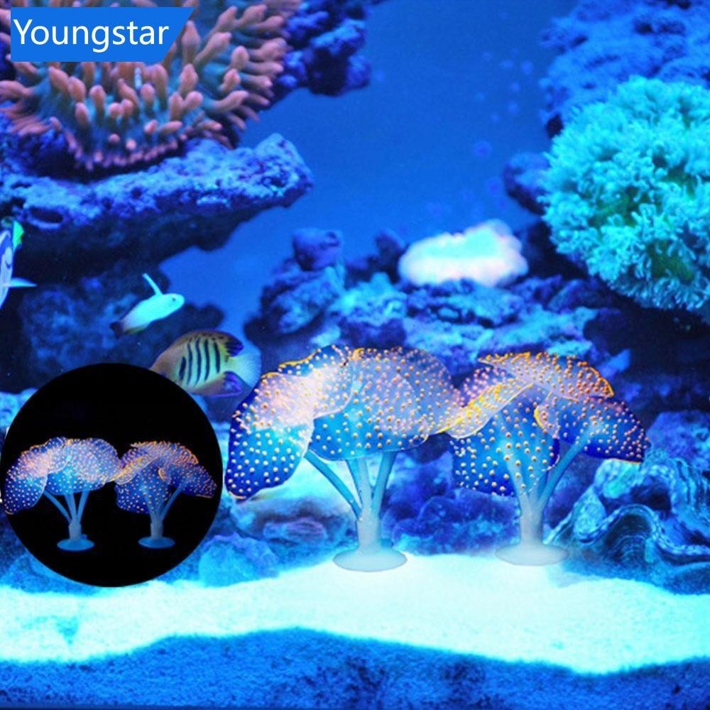 [ForeverYoung ] เรืองแสงแมงกะพรุนประดิษฐ ์ ซิลิโคนจําลองพืชน ้ ําภูมิทัศน ์ น ้ ําตกแต ่ งตู ้ ปลาอุปกรณ ์ เสริมO3R9