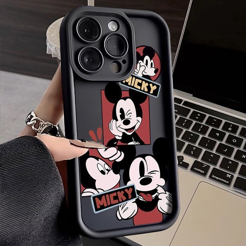 น ่ ารักการ ์ ตูน Mickey Mouse iPhone15 Pro Max Case, iPhone14 Drop-Resistant, iPhone13 เลนส ์ เต ็ มรูปแบบป ้ องกัน , iPhone12 เคสเปลือกนุ ่ ม , iPhone11 ฝาครอบป ้ องกันโทรศัพท ์