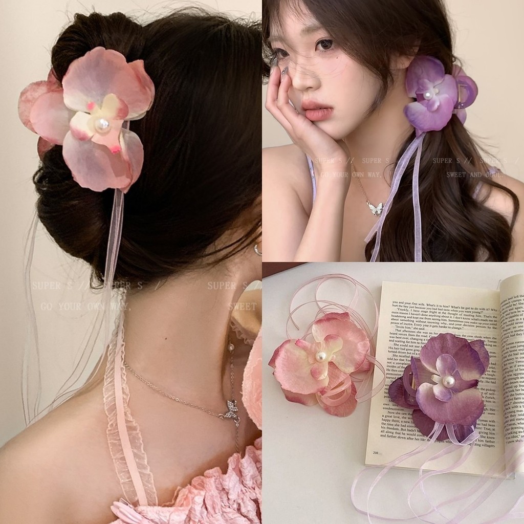 กิ ๊ บติดผมมุกดอกไม ้ ฟาแลนนอปซิสสีม ่ วงค ่ อยๆผู ้ หญิง 2024 ใหม ่