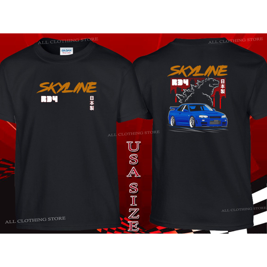 เสื้อใหม่ Skyline Gtr R34 Sport Car Design Logo Tshirt