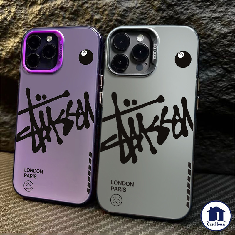 ตัวอักษรง่าย ๆ เคสเลนส์จิตที่เข้ากันได้สำหรับ iPhone 11 15 13 12 14 Pro Max 7 8 Plus XR X XS Max 15 14 Plus