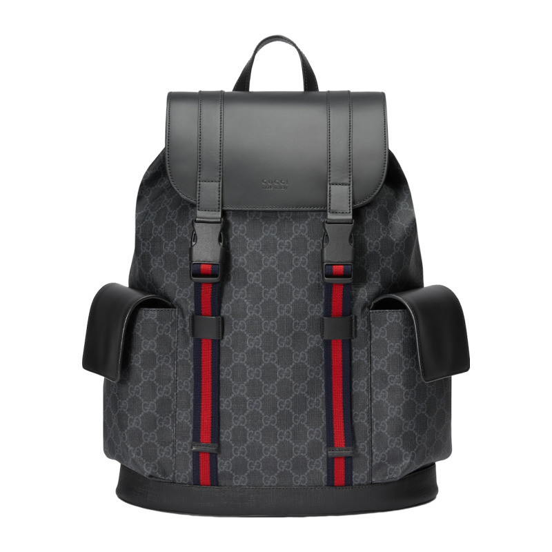 Gucci/Gucci 2024 New Men's Bag Soft GG SUPREME Black Classic Casual Backpack