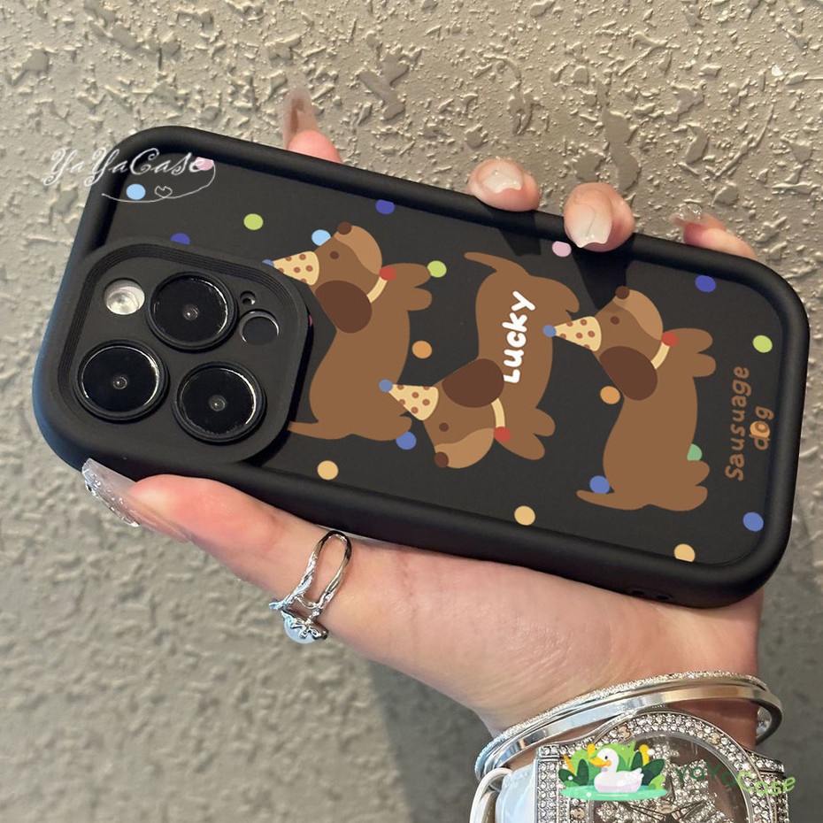 สำหรับ iPhone 11 13 Case FOR เคสไอโฟน14 15 12 pro max 6 7 8 14 15 Plus X XR XS Max สุนัขลายจุด รุ่น สไตล์ TPU Soft เคส