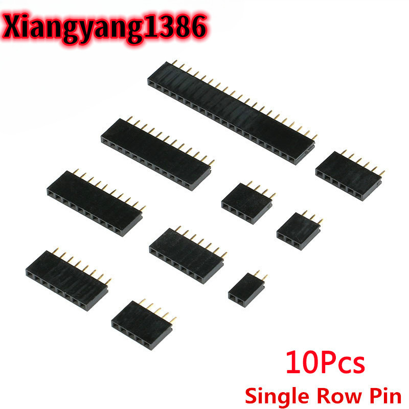10 ชิ้นเดี่ยวแถว Pin หญิง Header ซ็อกเก็ต Pitch 2.54 มม.1*2P 3P 4P 6P 8P 12P 15P 20P 40P Pin Connector สําหรับ Arduino