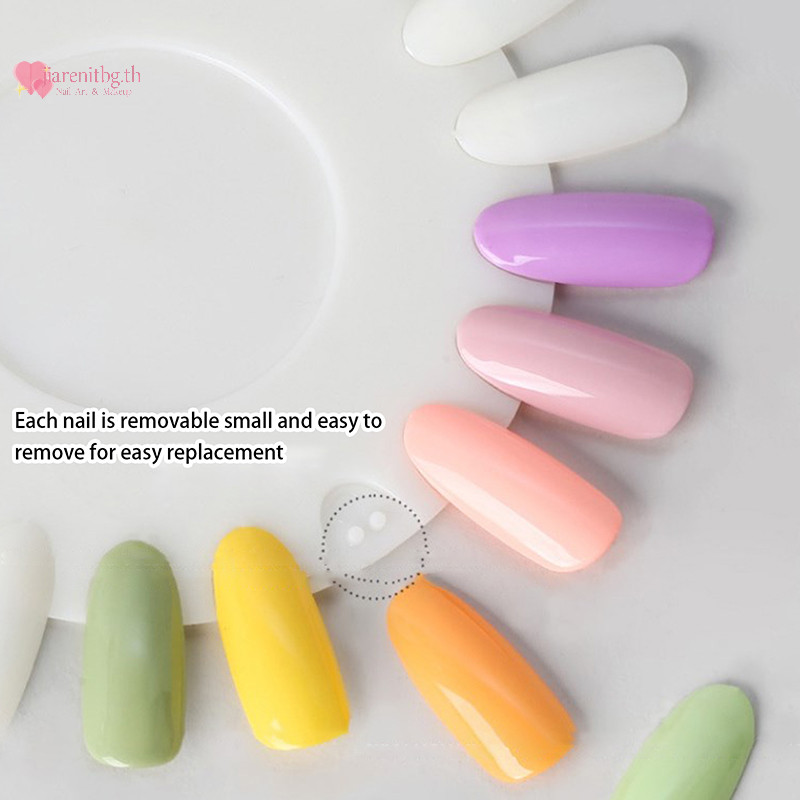 Renbg Nail Art Display Chart เจลโปแลนด ์ ระบายสีตัวอย ่ างฝึกเล ็ บปลอมพร ้ อมแหวนแผ ่ นดิสก ์ แบบถอดได ้ TH