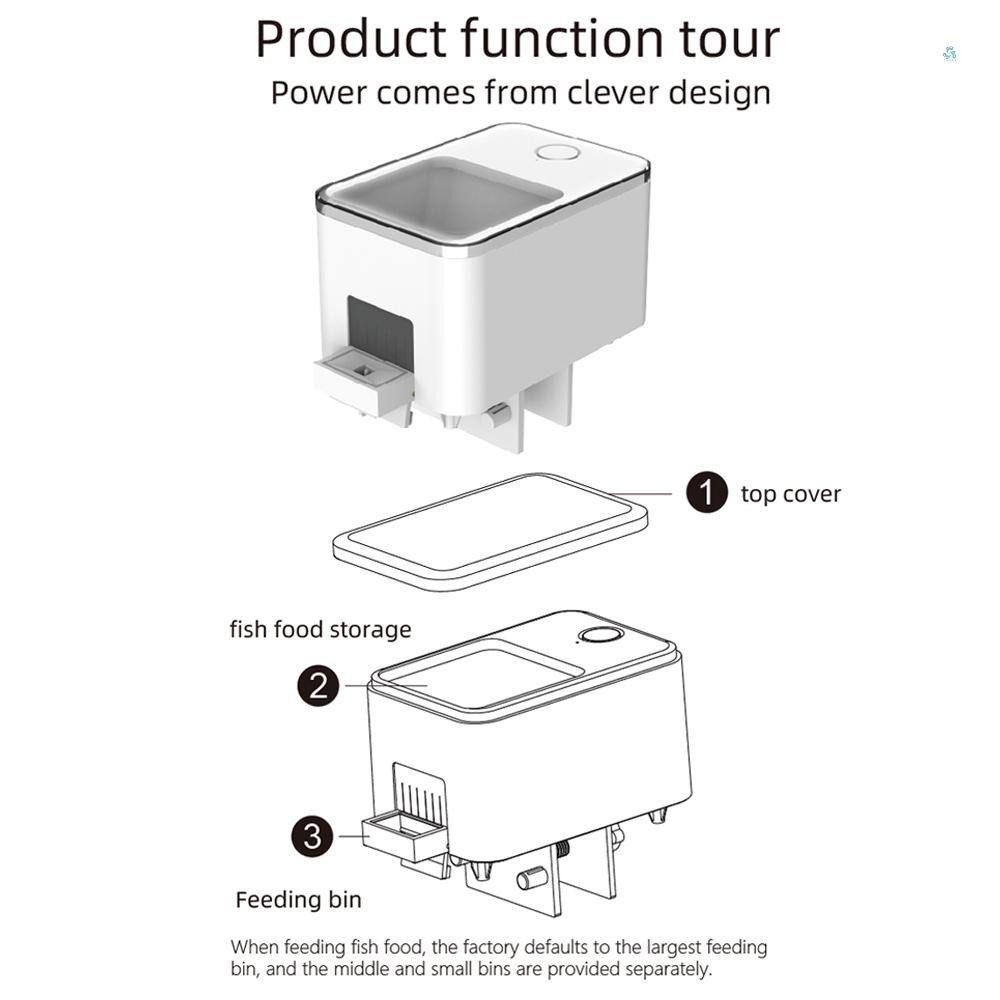 Wifi อัจฉริยะจับเวลาเครื ่ องป ้ อนอัตโนมัติ Aquarium Goldfish Feeder 100ML ขนาดใหญ ่ ความจุ Fish Feeder โทรศัพท ์ มือถือ APP Control - รูปที่ 5