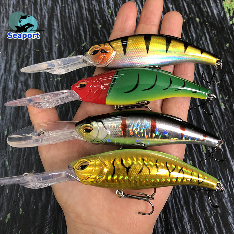 Deep Shad Wobbler Crankbait 85 มม.18.2g ลอย Minnow Hard เหยื ่ อ Seabass เหยื ่ อตกปลาดําน ้ ําลึกเหยื ่ อปลา