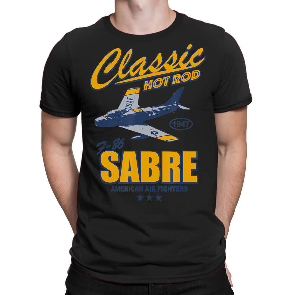 Dark Hot Trend F-86 เสื้อยืดการบิน Sabre Schematic Pilot