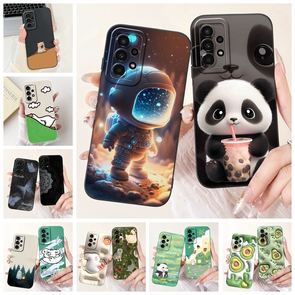 SAMSUNG สําหรับsamsung Galaxy A13 4GกรณีSM-A135F SM-A135Mป้องกันกล้องปกอ่อนสําหรับSamsung A13 4G 13 GalaxyA13 การ์ตูนปลอก