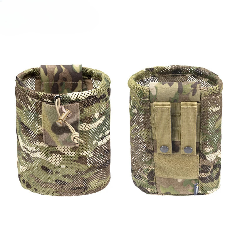 Luc กระเป๋าคาดเอวเก็บของจิปาถะแบบพับได้กลางแจ้ง MOLLE ถุงตาข่ายขวดน้ํากระเป๋ารีไซเคิลตาข่าย