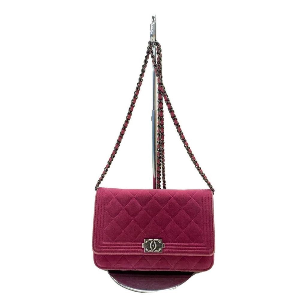 CHANEL Shoulder Bag BOY Matelasse Velor Pink Direct from Japan Secondhand