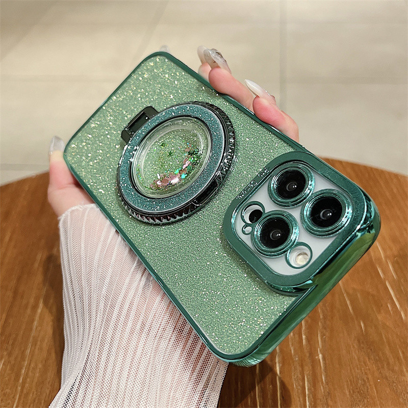 หรูหราประกายผงกระดาษแข ็ งเพชรทรายดูดวงเล ็ บโทรศัพท ์ สําหรับiPhone15promax 14promax 13promax 15pro 14pro plus 11 11promaxฝาครอบกันกระแทก