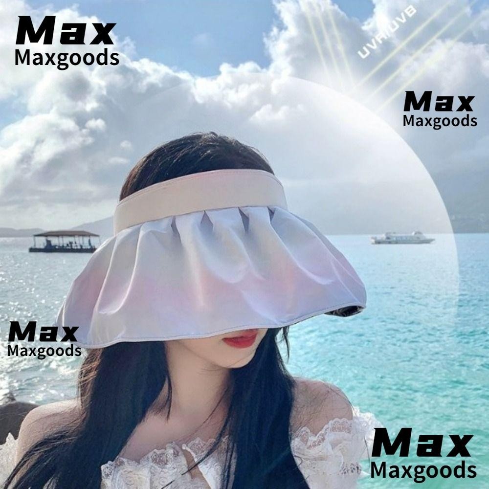 Maxg Sunshade Hat, Soft Folding UV Protection Shell Hat, Breathable Gradient Wide Brim Sun Hat Outdoor Beach