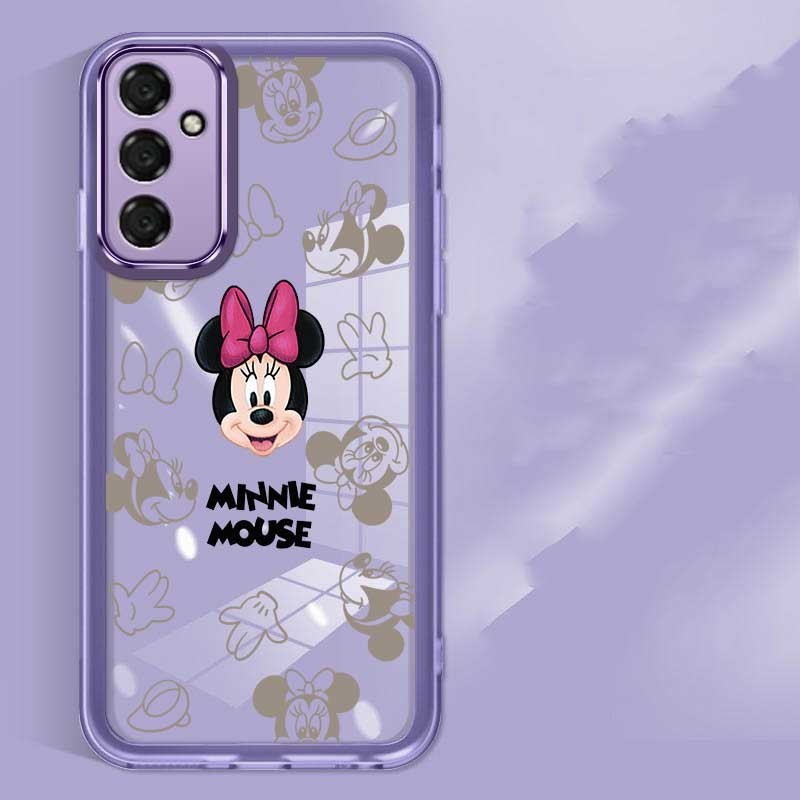 Samsung Galaxy S24 FE s24FE S24+ Plus Minnie การ์ตูนเมาส์กันกระแทกชุบฝาครอบกรอบกล้องพร้อมการป้องกันเลนส์กล้อง