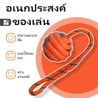 HamshMoc สุนัข Chew Ball ของเล่น Bite-Resistant Molar สัตว์เลี้ยง Tug ของเล่นเชือก Ball Interactive สนุกเล่นทําความสะอาดฟันสําหรับสุนัข