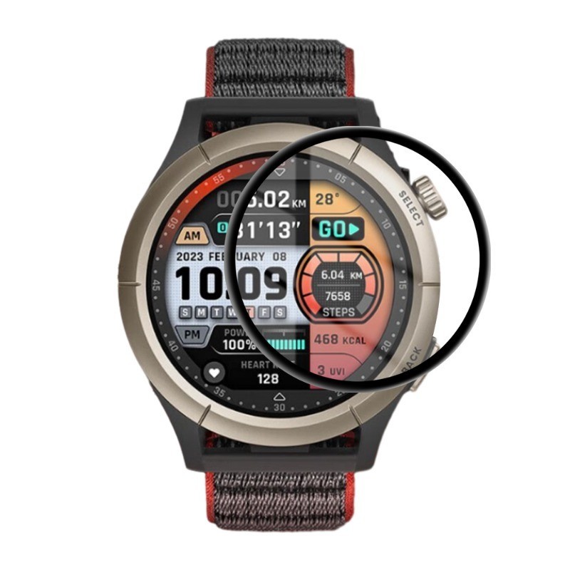 Amazfitcheetah AmazfitCheetahPro 1-3 ชิ้น 999D HD Black Edge ฟิล์มกระจกนิรภัยสําหรับ Amazfit Cheetah Pro Anti-Fingerprints ระเบิดสมาร์ทวอท์ชกันชนป้องกันหน้าจอ