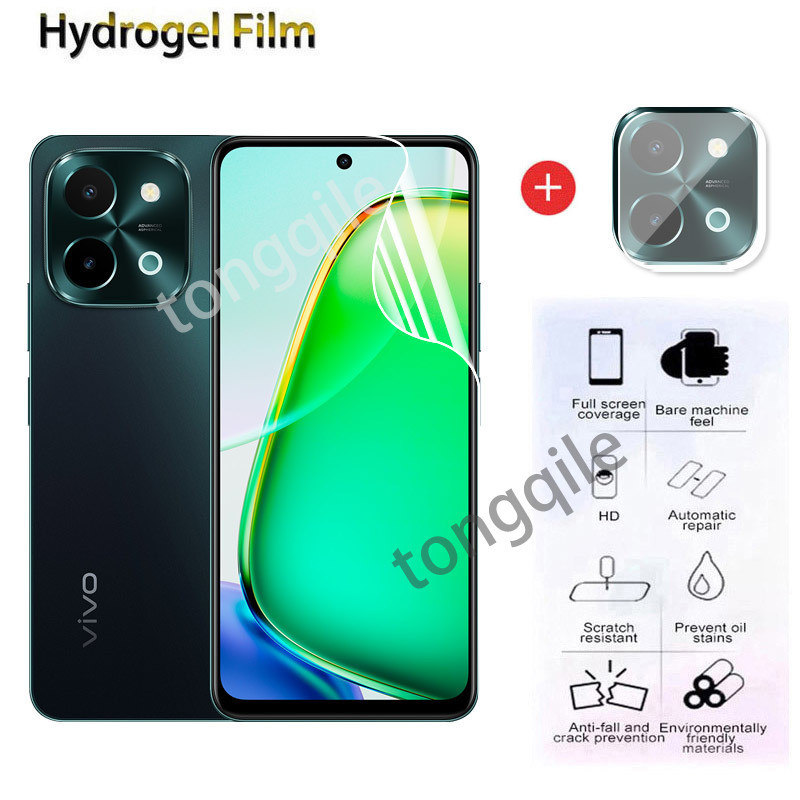 6in1 ฟิล์ม Hydrogel ด้านหน้าสําหรับ Vivo Y28 4G Y 28 VivoY28 2024 กล้องเลนส์ป้องกันหน้าจอฟิล์มไฮดรอลิกนุ่มป้องกัน HD Clear View คลุมทั้งหมด