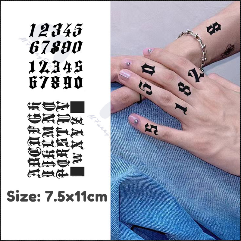 【MF Magic Tattoo 】 สติ ๊ กเกอร ์ นิ ้ วหมายเลขรอยสักชั ่ วคราวติดทนนาน 7-15 วันกันน ้ ําป ้ องกันการขัดถู