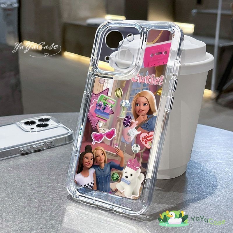 สำหรับ iPhone11 13 CASE For เคสไอโฟน15 14 12 Pro Max X XR XS MAX 7 8 14 15 Plus ตุ๊กตาบาร์บี้รุ่น สไตล์ TPU โปร่งใส เคส