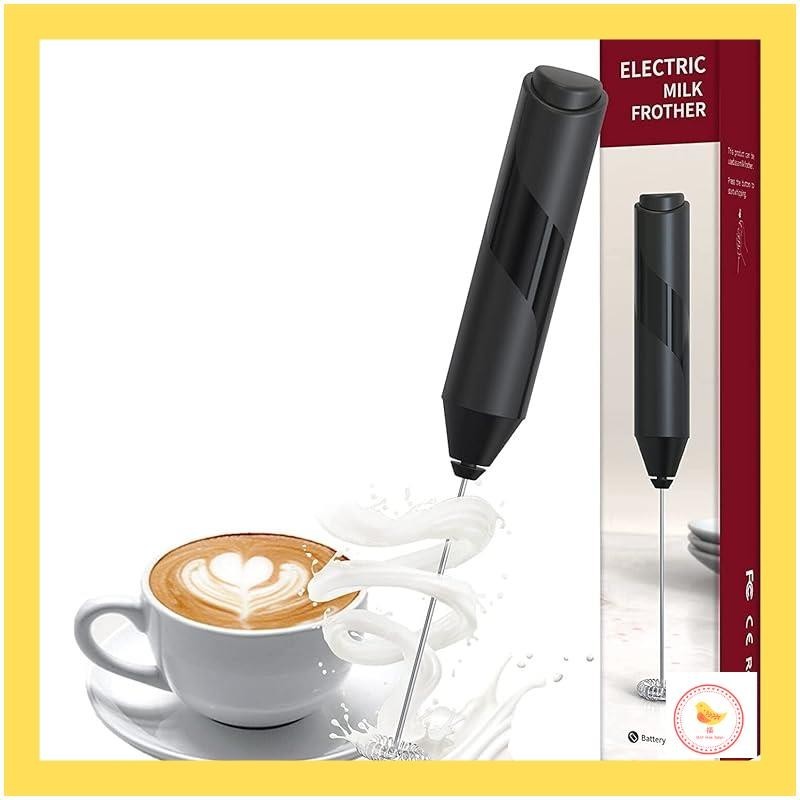 【Japan】MAEXUS Electric Milk Frother Handheld Frother - Coffee Stirring Drink Mixer, Cappuccino, Smoothie, Matcha, Hot Chocolate Mini Frother (Black)
