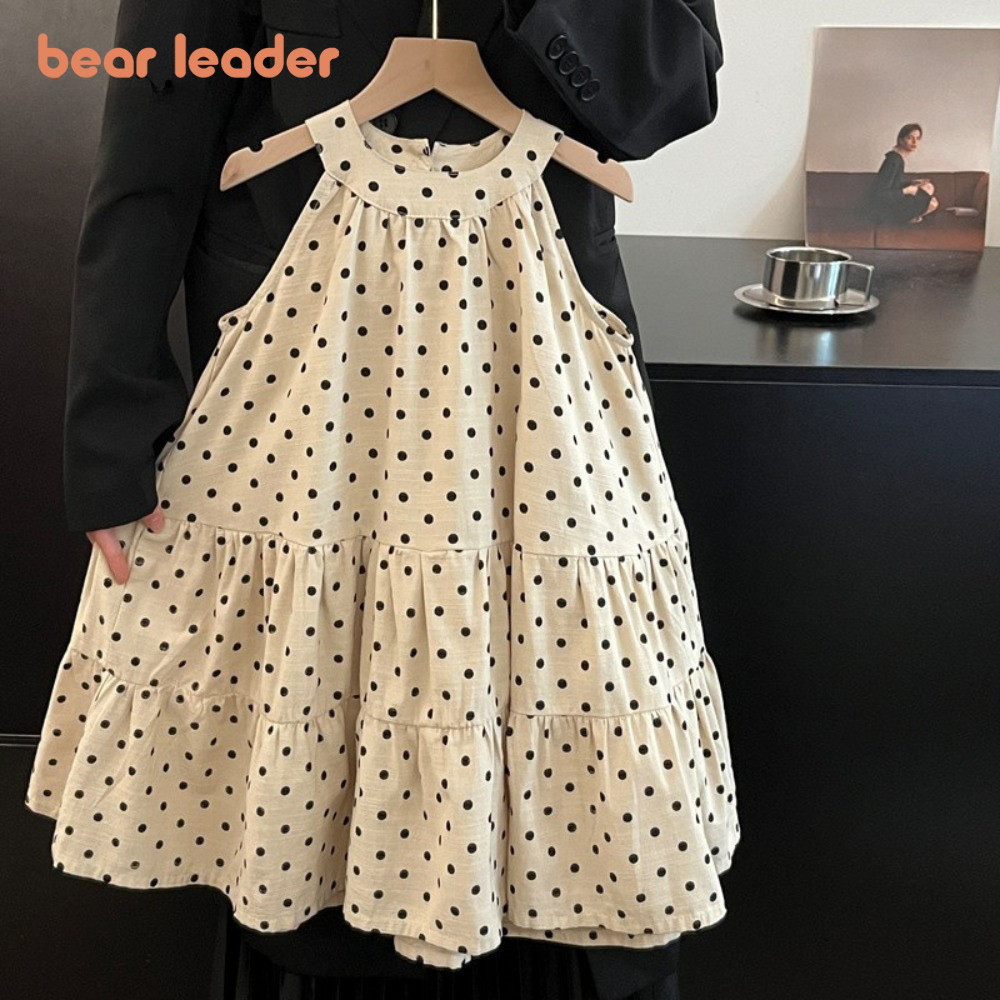 Bear Leader ฤดูร ้ อนแขนกุด Polka Dot ชุด 2-7 ปีรอบคอสาวเสื ้ อผ ้ าเด ็ กแฟชั ่ นสวมใส ่