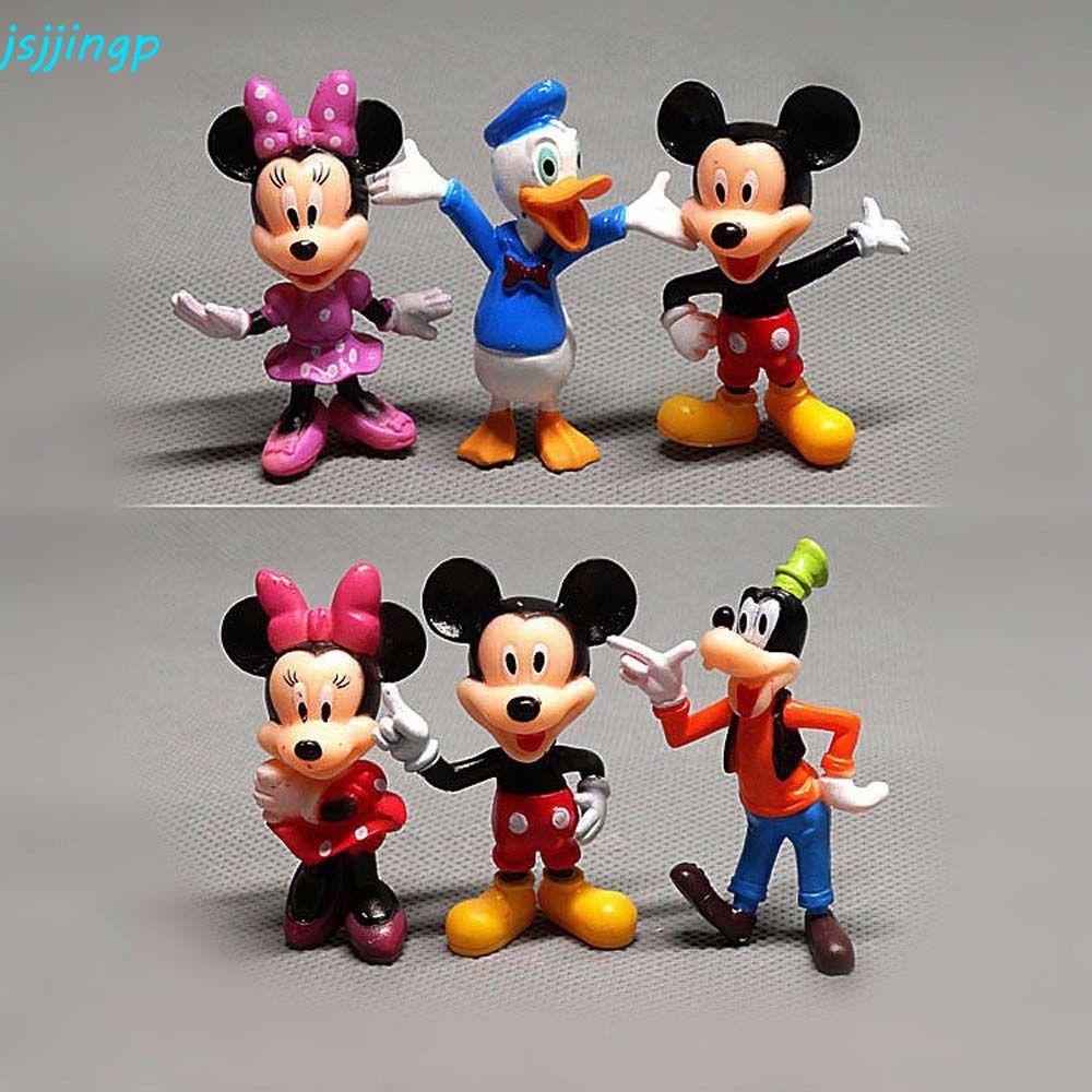 Jsjjingp มิกกี้เมาส์ PVC น่ารักตกแต่งเค้กอะนิเมะตุ๊กตาตัวเลขตุ๊กตาของเล่น Action Figure