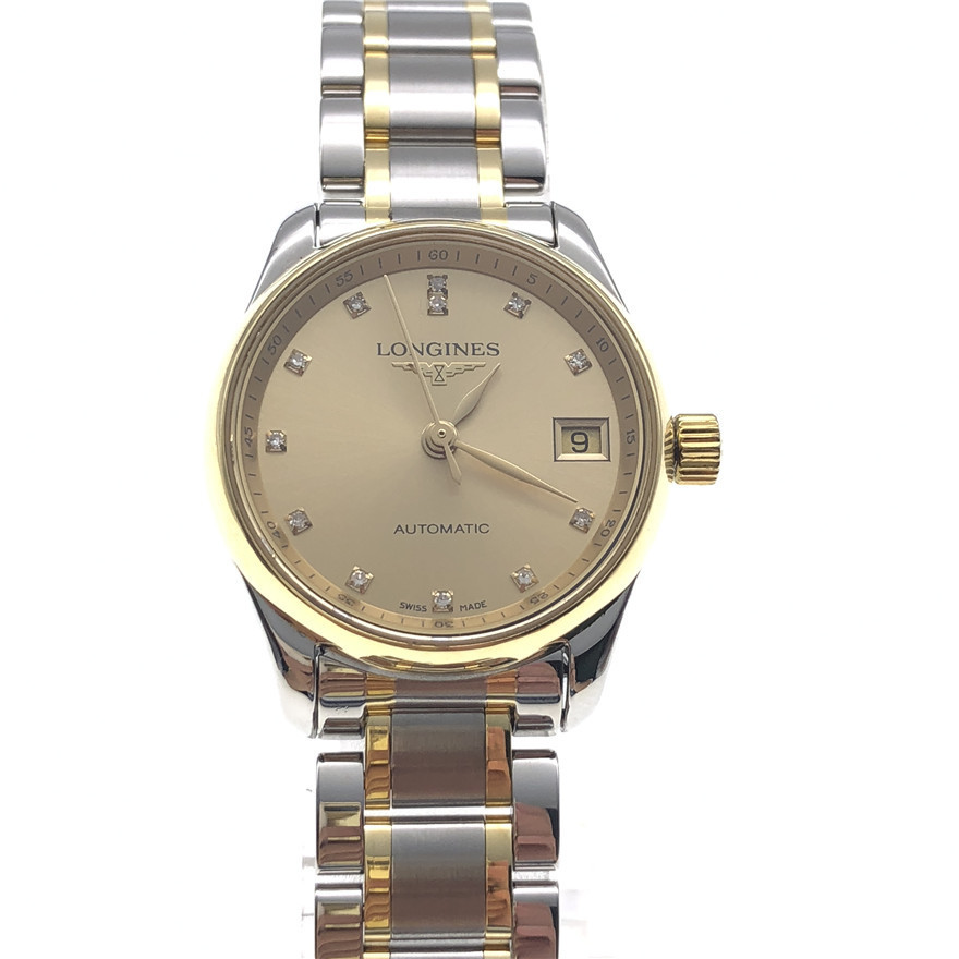 Longine Longines Longines นาฬิกาผู ้ หญิงนาฬิกาทํานาฬิกางานฝีมือที ่ มีชื ่ อเสียงแบบดั ้ งเดิม Gold Diamond Mechanical Watch L2.128.5