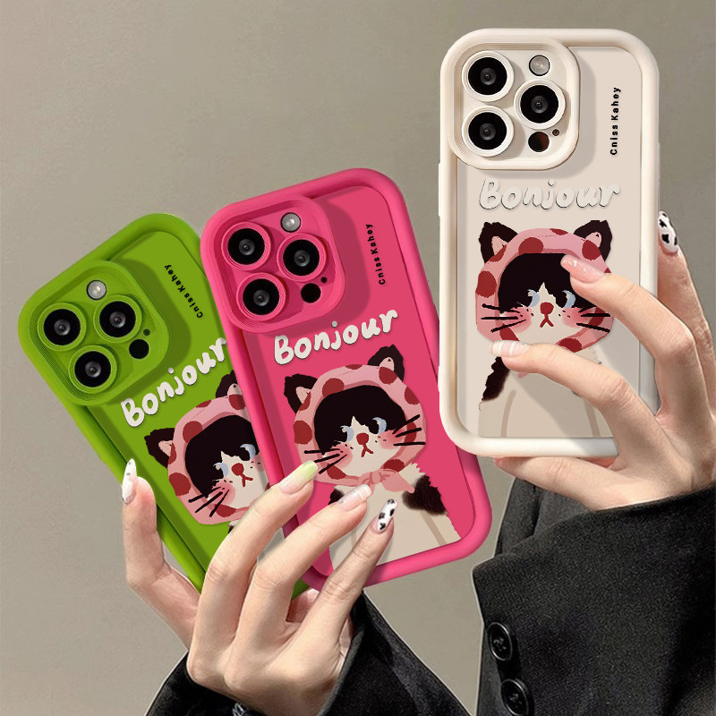 Bonjour เคสโทรศัพท์ซิลิโคน For iPhone 11 X XR 7/8 Plus 14/15 Plus XS 11 Pro Max 12/13/14 Pro Max 15 Pro Max