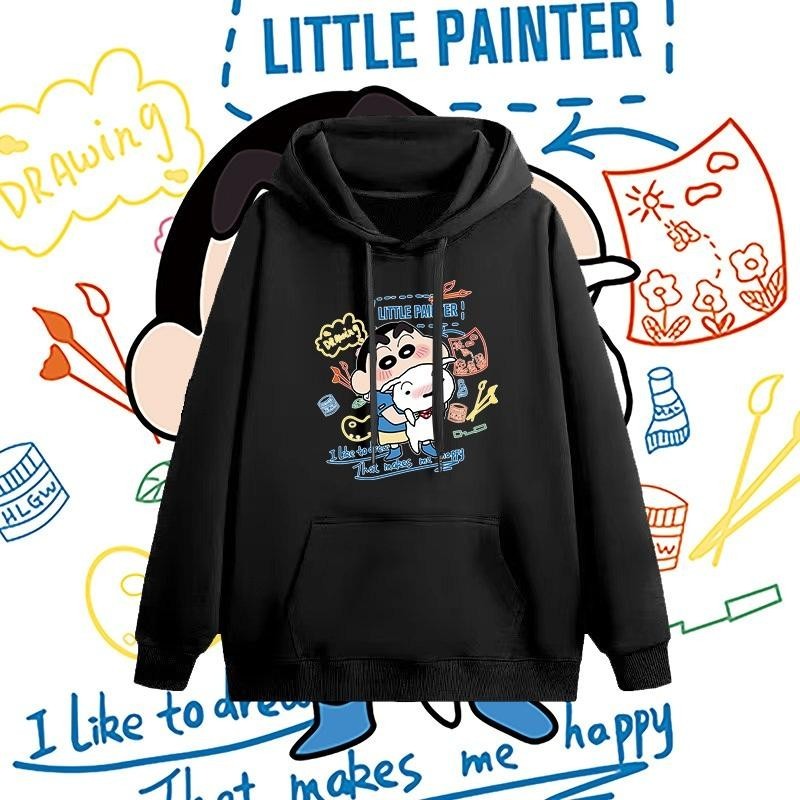 ( พร้อมส่ง )ลายเครยอนชินจัง เสื้อฮู้ดแขนยาว #ใส่ขับรถ ออกทริป เล่นกีฬาได้ Unisex 2 สี M-3XL