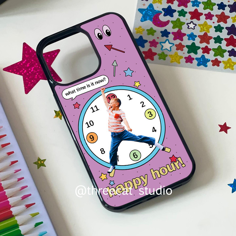 เกาหลี ins happy boy รูปแบบเคสโทรศัพท ์ สําหรับ iphone15pro/14promax/13/12/11/xsmax กรณี XR ฝาครอบขอบสีดํา