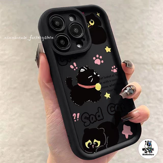 BLACK Cat เคสไอโฟน11 เคสโทรศัพท์ For iPhone 11 12 13 14 15 Pro Max XR X XS Max 6 7 8 14 Plus SE เคส TPU Protective Case
