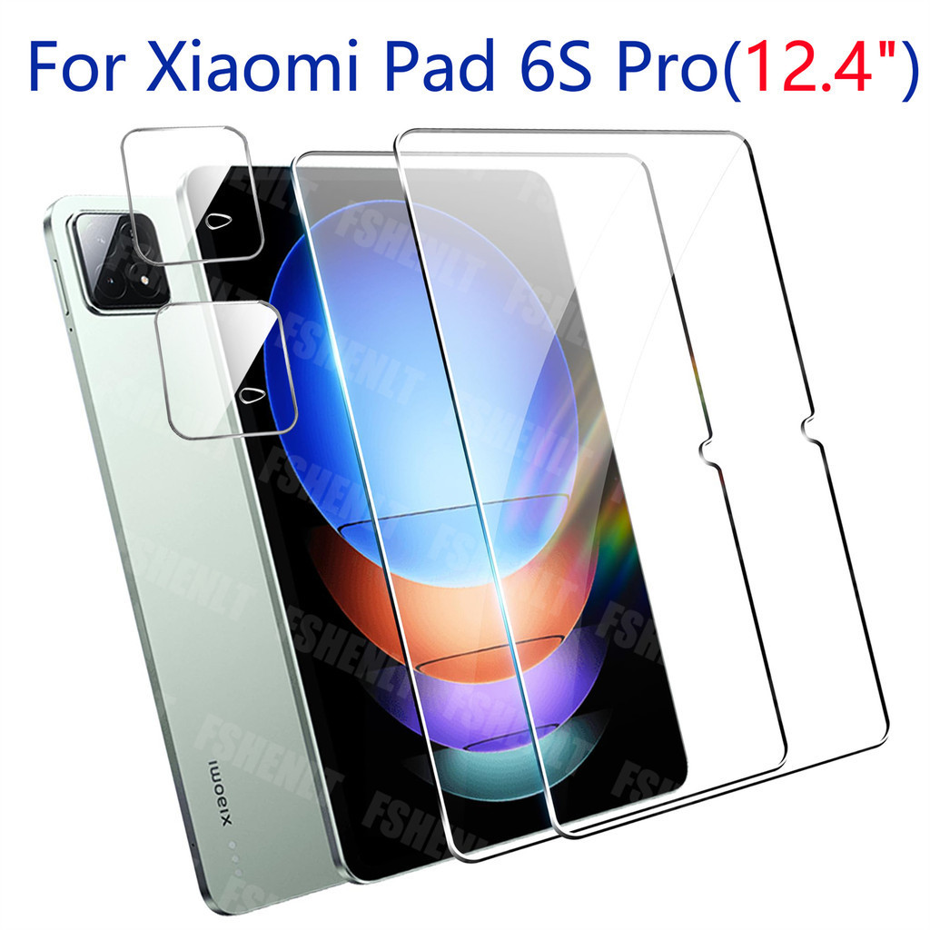 ฟิล์มป้องกันสําหรับ Xiaomi Pad 6S Pro 12.4 นิ้ว 2024 HD ป้องกันหน้าจอพร้อมกล้องกระจกนิรภัย 9H ความแข็ง Anti-scratch
