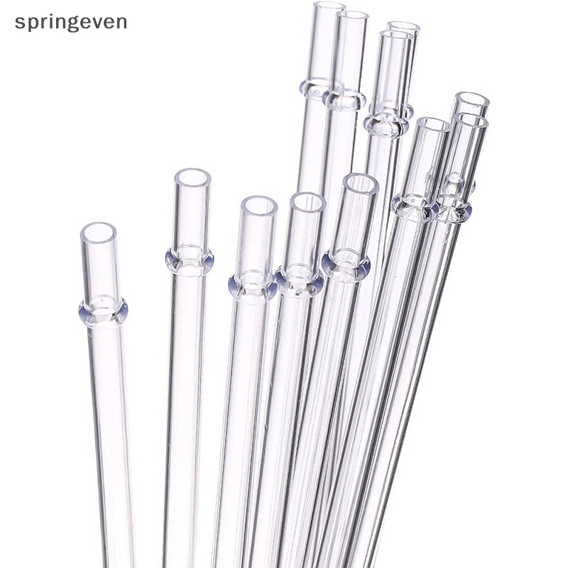 [springeven] 10 ชิ้นฟางพลาสติกกลิตเตอร์สีขาวยาว 9 นิ้วหลอดดื่มแข็งแบบใช้ซ้ําได้สําหรับแก้วถ้วยแก้วขวดสต็อกใหม่