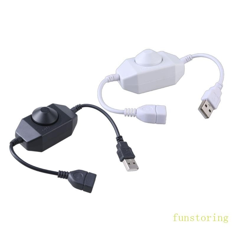 Fun DC5V หรี่แสงได้ USB LED Dimmer สวิทช์ปรับความสว่าง Dimming สวิทช์ Controller สําหรับ LED แถบพัดลม USB