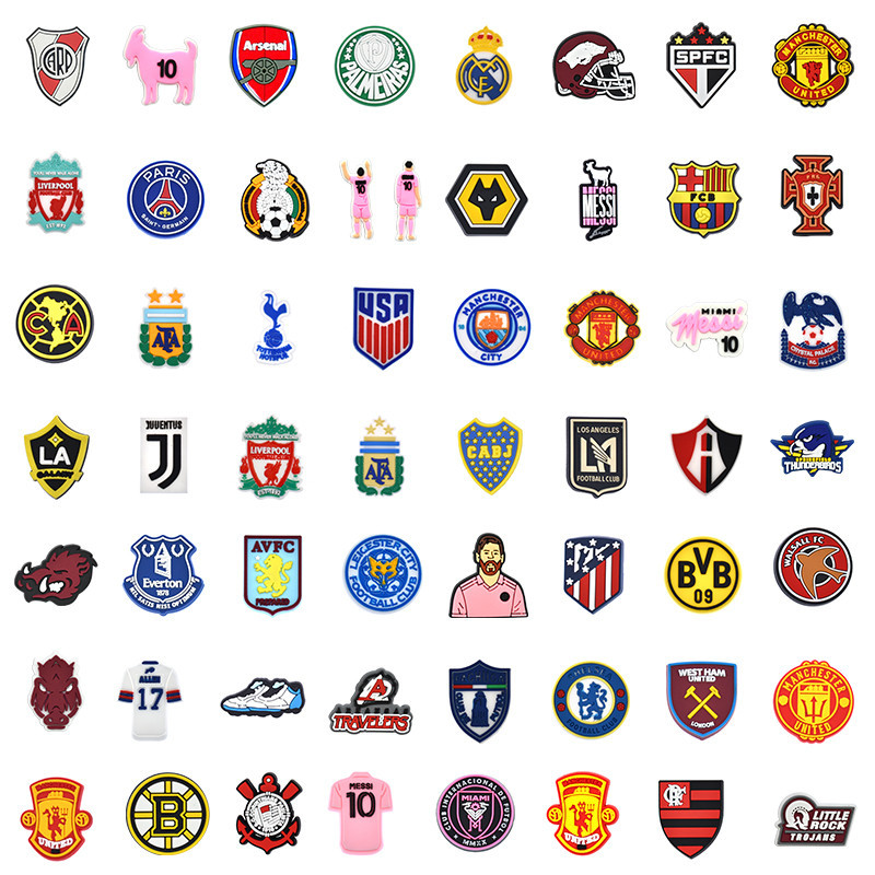 เกาหลีใต้ Paulo FC Jibbit ปุ่ม Pins Premier League รองเท้าตกแต่ง Charms DIY Sociedade กีฬาปาล์มและ Clube De Regatas Do Flamengo รองเท้าอุปกรณ์เสริมสําหรับ Croc