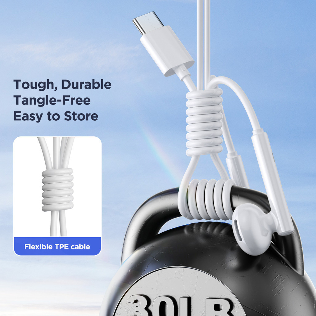 Joyroom หูฟังอินเอียร์แบบมีสาย รุ่น JR-EC05 ชนิดใส่ในหูแบบครึ่งหู ช่องเสียบไทป์ซี ใช้ไมค์ได้