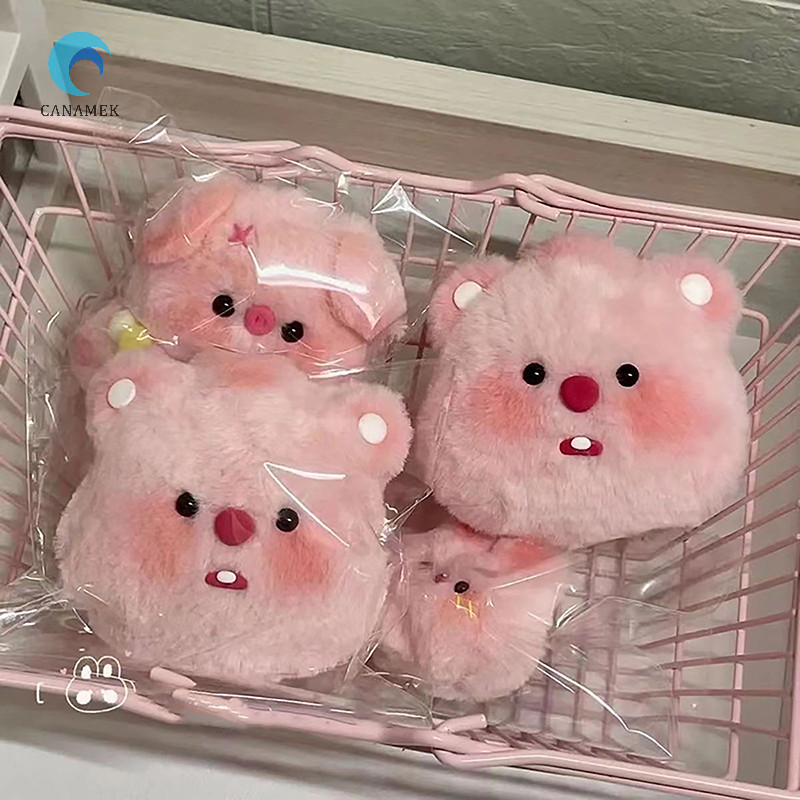 Canamek น่ารัก Creative Plush Loopy Beaver จี้พวงกุญแจกระเป๋าอุปกรณ์ตกแต่ง Kawaii จี้ตุ๊กตาคู่ Key แหวนของขวัญใหม่