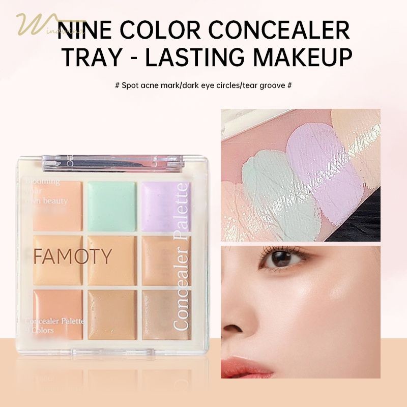 Windind 9 สีคอนซีลเลอร์จานสีปกแผลเครื่องหมาย คอนซีลเลอร์สดใส คอนซีลเลอร์ทนทาน