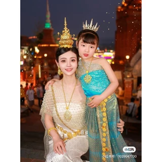 Vintage Jewelry ชุดเครื่องประดับไทย สร้อยคอ ต่างหูคลิป เข็มขัดหัวเข็มขัด สร้อยสังวาลย์