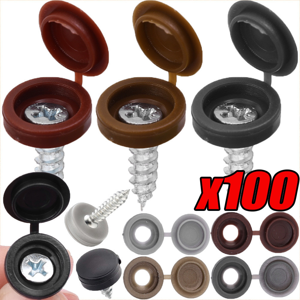 100ชิ้นเล็บสกรูหมวก-ตกแต่งเฟอร์นิเจอร์รถยนต์-ข้ามสกรูตกแต่งปก-ฝาครอบป้องกันพลาสติก-พับ,ประเภทสแน็ป-เร็วขึ้น,กันฝุ่น-อุปกรณ์ฮาร์ดแวร์