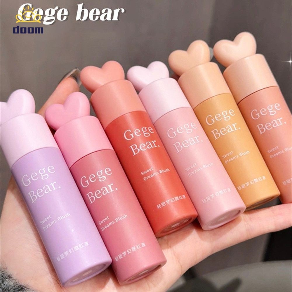บลัชเนื้อน้ำ บลัชออนเนื้อลิควิด Gege bear ธรรมชาติขาวขึ้นและกระจ่างใส บลัชออนเนื้อแมตต์ กันน้ำ กันเหงื่อ 【doom】