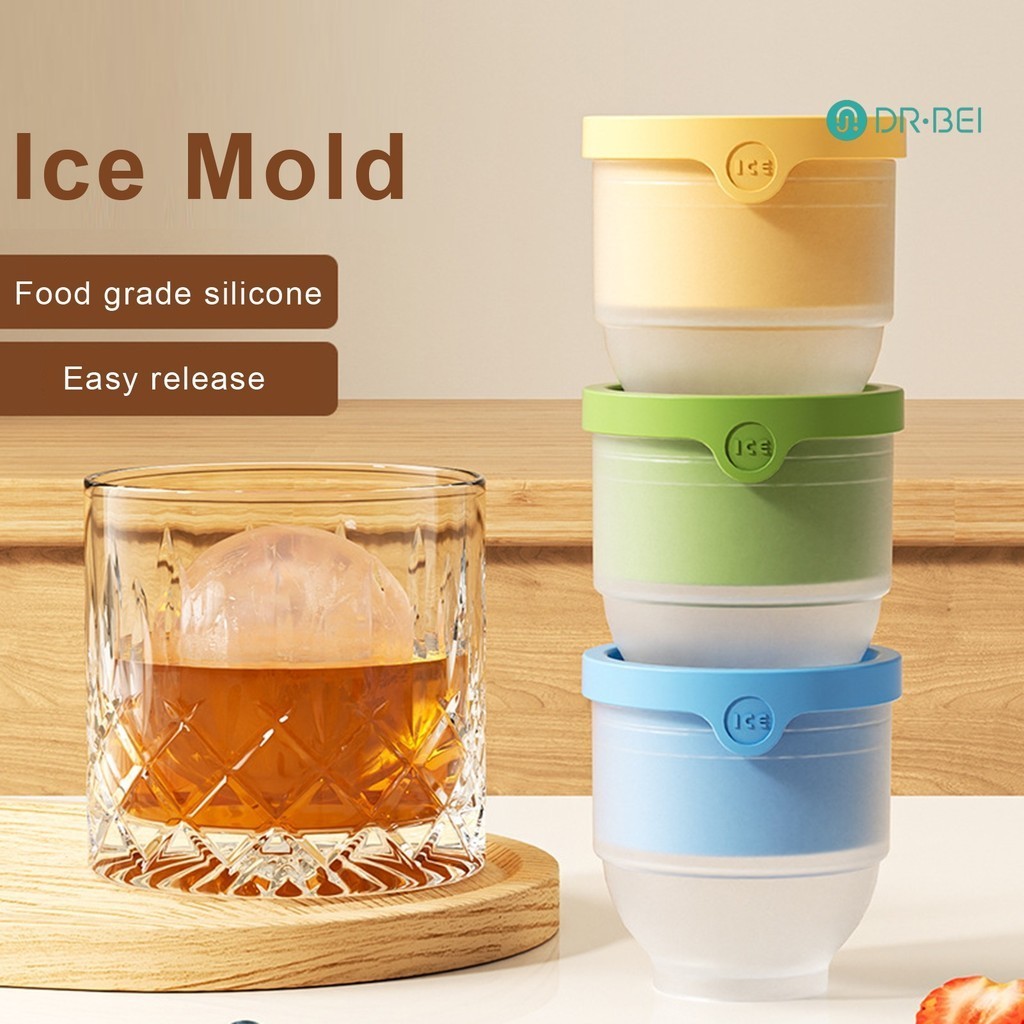 Dr.bei รอบ Ice Ball Maker แม่พิมพ์ซิลิโคนน้ําแข็งสําหรับวิสกี้ค็อกเทล Bourbon ทรงกลมถาดน้ําแข็ง BPA-ฟรี Easy Release Stackable ห้องครัว Essential สําหรับ Home Cafe ร้านอาหาร
