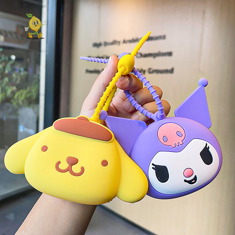 [mozh] Sanrio PVC กระเป๋าใส่เหรียญกระเป๋าเก็บจี้พวงกุญแจกระเป๋าการ์ตูนน่ารักเครื่องประดับ Melody Purin กระเป๋าสตางค์ Kawaii หูฟังกระเป๋า [TH]