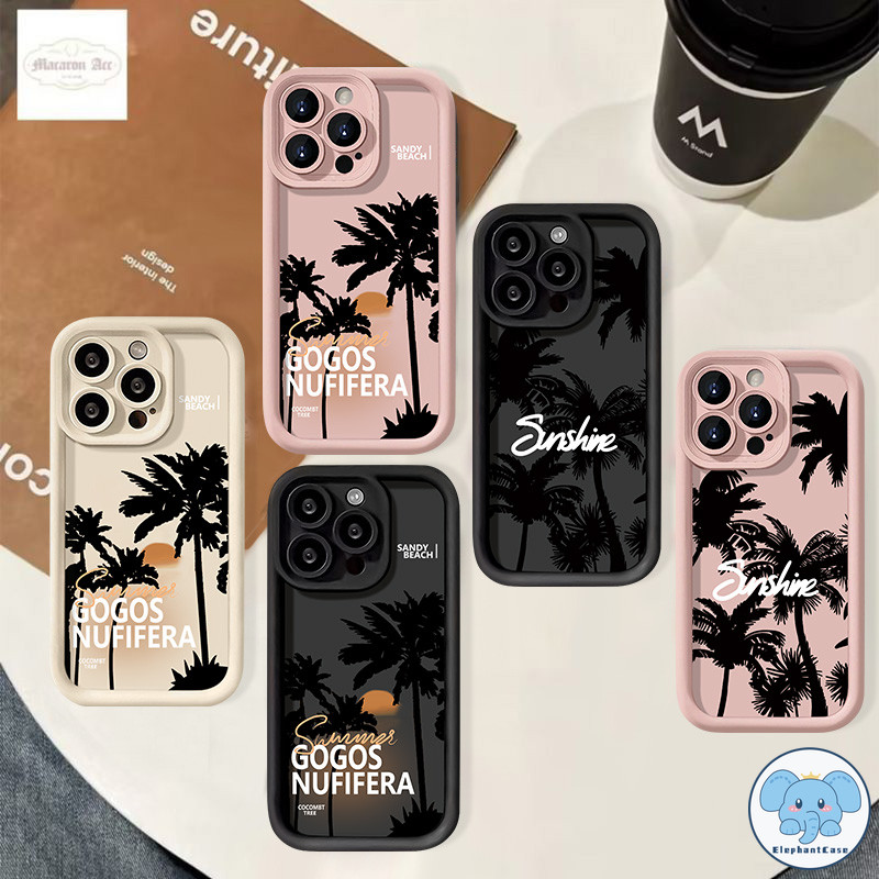 พระอาทิตย์ตก ต้นมะพร้าว ดูล ยิ้ม เคส VIVO Y12 Y100i Y27 Y15 Y20 Y21 Y91 Y16 Y12s Y17 Y12i Y22 Y36 Y21s Y15s Y17s Y33s